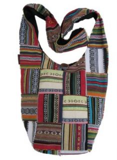 Bohemian Patched Woven Cotton Long Shoulder Bag: Shoes