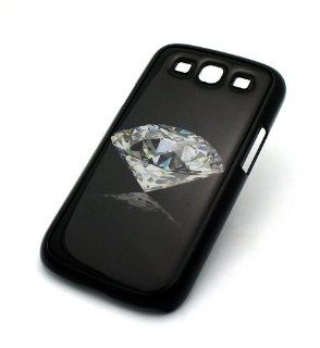 BLACK Snap On Case Samsung Galaxy S3 SIII i9300 S 3 III Plastic Cover   DARK DIAMOND brilliant supply teal shine bright clear carat shiny Cell Phones & Accessories