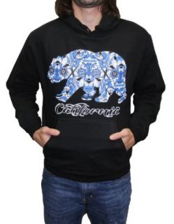 California Republic Blue Bear Design Hooded Sweatshirt, Men&Women: Novelty Hoodies: Clothing