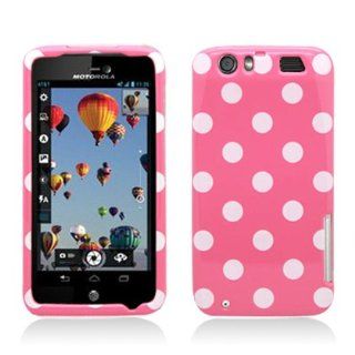 Aimo MOTMB886PCPD304 Trendy Polka Dot Hard Snap On Protective Case for Motorola Atrix HD MB886   Retail Packaging   Light Pink/White: Cell Phones & Accessories