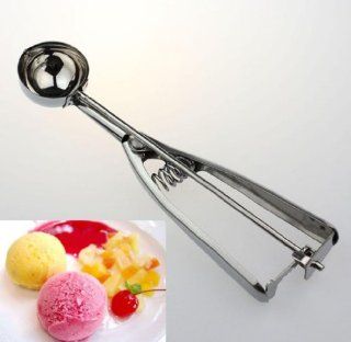 Towallmark 1PC Useful Stainless Steel Kitchen Ice Cream Scoop Cookie Disher Spoon Masher(size:4CM)    