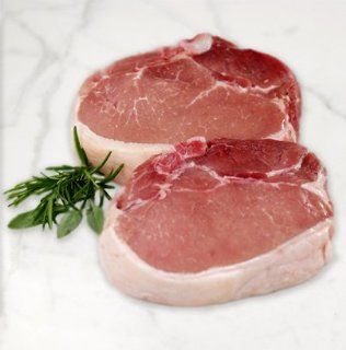 Center Cut Loin Pork Chops 4 Chops   10 oz each  Meat And Game  Grocery & Gourmet Food