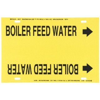 Brady 4017 F Brady Strap On Pipe Marker, B 915, Black On Yellow Printed Plastic Sheet, Legend "Boiler Feed Water": Industrial Pipe Markers: Industrial & Scientific