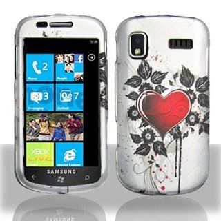 White Red Heart Hard Cover Case for Samsung Focus SGH I917: Cell Phones & Accessories