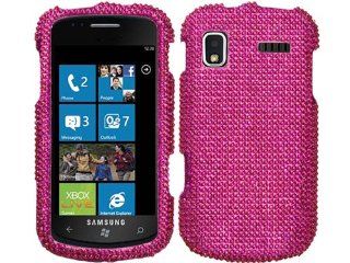 Hot Pink Bling Rhinestone Faceplate Diamond Crystal Hard Skin Case Cover for Samsung Focus SGH i917: Cell Phones & Accessories