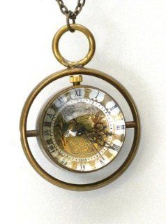 Steampunk Harry Potter TIME TURNER Necklace   Skeleton Pocket Watch Jewelry