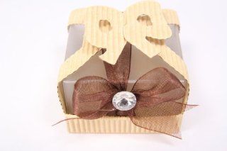 Small Italian Bow Party Favor Box in Natural/Ivory Corrugated Health & Personal Care