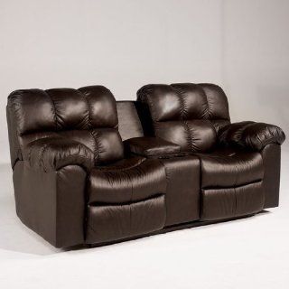 Contemporary Chamois Max Double Reclining Loveseat w/ Console   Love Seats