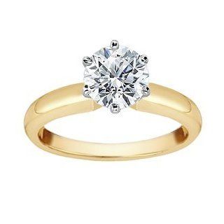 0.55CT F G color SI2 Clarity Diamond Engagement Ring 14KT yellow Gold Setting Jewelry