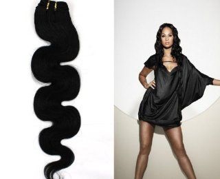 BEAUTY virgin body wave human hair 14" with #1 Jet Black color : Hair Extensions : Beauty