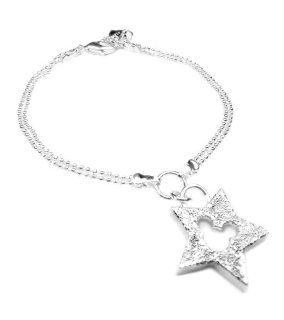 925 Sterling Silver Plated Star Mouse Bracelet: Jewelry