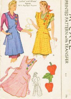 McCall's 1104 Ladies' / Misses' Cobbler Apron with Applique Peppers Sewing Pattern Vintage: Everything Else
