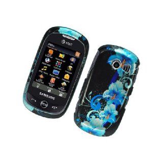 Samsung Flight II 2 A927 SGH A927 Black Blue Flowers Glossy Cover Case: Cell Phones & Accessories