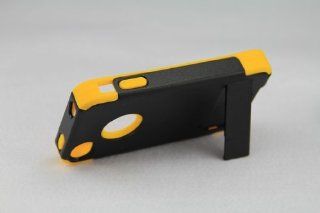 USAMZ909 Yellow Silica gel Cover Black plastic Shell Case iPhone 4 4s Phone Accessory Cell Phones & Accessories