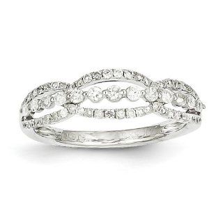14k White Gold Diamond Ring. Carat Wt  0.53ct. Metal Wt  2.02g: Jewelry