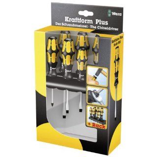 Wera 932/6 Kraftform Plus Screwdriver Set and Rack, 6 Pieces