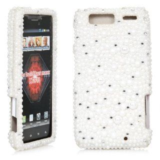 iSee Case Bling Bling Rhinestone Crystal Full Cover Case for Motorola Droid RAZR Maxx XT913 XT 916 (XT913 3D Pearl) (White Pearl): Cell Phones & Accessories