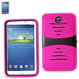 [Rhino] Hot Pink Heavy Duty rugged impact Hybrid Case with Build In Kickstand Protective Case For Samsung Tablet Galaxy Tab 3 7" P3200: Cell Phones & Accessories