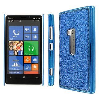 Blue Glitter Bling Gem Jeweled Crystal Case Cover for Nokia Lumia 920 Cell Phones & Accessories
