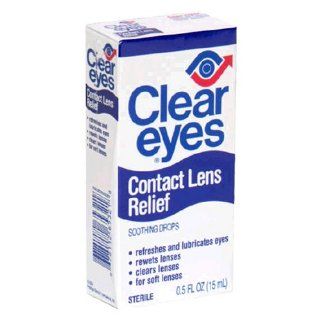 Clear Eyes Contact Lens Relief Soothing Drops, 0.5 fl oz (15 ml): Health & Personal Care