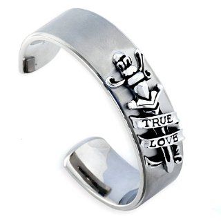 Ed Hardy True Love Cuff Bracelet In Stainles Steel: Jewelry