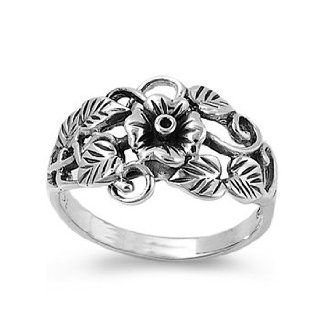 Spring Abloom Flower Ring Sterling Silver 925: Jewelry