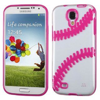 MYBAT Transparent Clear/Solid Hot Pink(Baseball) Gummy Cover for SAMSUNG Galaxy S 4 (I337/L720/M919/I545/R970/I9505/I9500): Cell Phones & Accessories