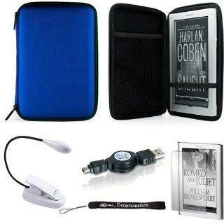 Blue Slim Stylish Hard Cover Nylon Protective Carrying Case Folio for Sony PRS 950 Electronic Reader eReader Device ( PRS 950 PRS950 )(Compatible with all colors) + Indlues a 4 Inch Determination Hand Strap + Includes a Anti Glare Screen Protector + Includ