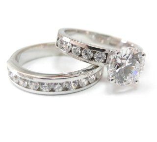 Diamond Engagement Ring and Wedding Band Bridal Set 950 Platinum 2.03 ctw Certified Round Cut 2/3 ct Center Stone F Color VS2 Clarity: Brillianteers: Jewelry