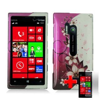 Nokia Lumia 928 (Verizon) 2 Piece Snap On Glossy Hard Plastic Image Case Cover, + LCD Clear Screen Saver Protector Cell Phones & Accessories