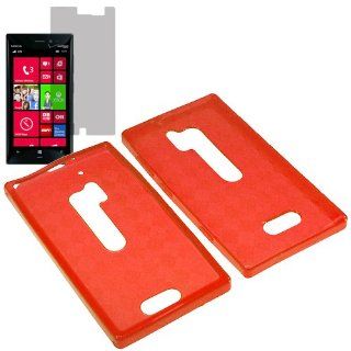 HR TPU Sleeve Gel Cover Skin Case for Verizon Nokia Lumia 928 + Fitted Screen Protector Red Checker: Cell Phones & Accessories
