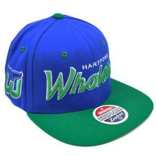 NHL LNH Hockey Hartford Whalers Snapback Hat Cap Flat Bill Zephyr Blue Green : Sports Fan Baseball Caps : Sports & Outdoors