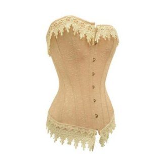 Sexy Women Strapless Ribbon Lace Up Boned Apricot Corset Bustier : Other Products : Everything Else