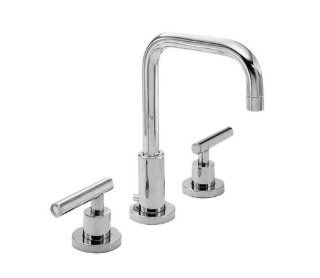 Newport Brass 1400L/52 East Square Double Handle Widespread Lavatory Faucet with Metal Lever Handles (L, Matte White   Touch On Bathroom Sink Faucets  