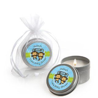 Twin Monkey Boys   Personalized Baby Shower Candle Tin Favors: Toys & Games