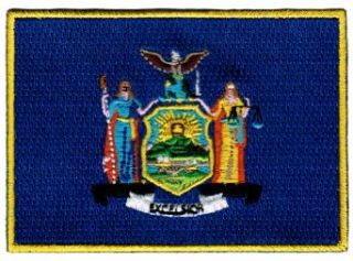 New York State Flag Embroidered Patch Iron On NY Emblem Clothing