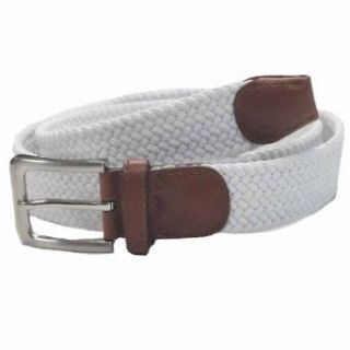 Luxury Divas White Gunmetal Buckle Leather Tip Braided Belt Size Large at  Womens Clothing store: Apparel Belts