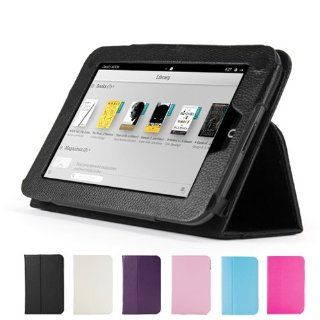 GMYLE(TM) Black PU Leather Slim Folio Magnetic Flip Stand Case Cover with Sleep/ Wake Function for Barnes & Noble Nook HD 7" inches Tablet: Computers & Accessories