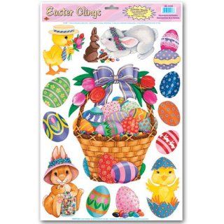 Beistle 44130 Easter Basket and Friends Clings Sheet for Parties, 12 by 17 Inch: Kitchen & Dining