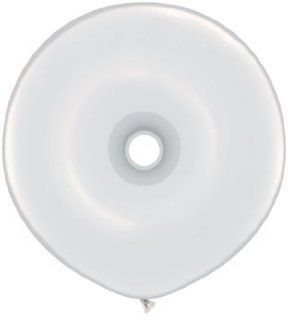 Geo Donut Shaped White Qualatex Latex 16" Balloons x 50: Toys & Games