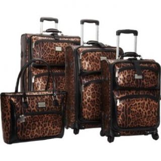 Adrienne Vittadini Buckingham 4 Piece Spinner Luggage Set (Brown): Clothing