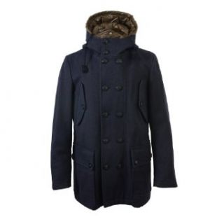 Ballantyne Men's Wool Hooded Double Breasted Jacket Coat at  Mens Clothing store Wool Outerwear Coats