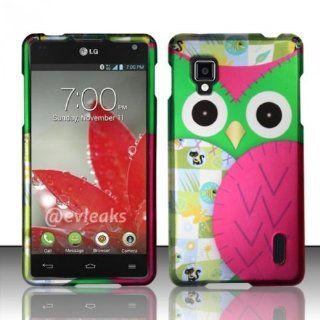 Green Owl Design Rubberized Hard Cover Phone Case for LG Optimus G LS970 Sprint Cell Phones & Accessories