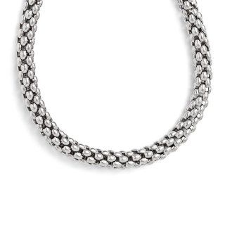 Leslie's Sterling Silver Polished Mesh Necklace: Jewelry