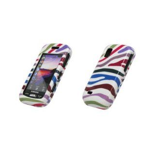Premium Multi Colored Zebra Design Snap On Cover Hard Case Cell Phone Protector for Samsung Impression A887 [Accessory Export Brand Packaging]: Cell Phones & Accessories