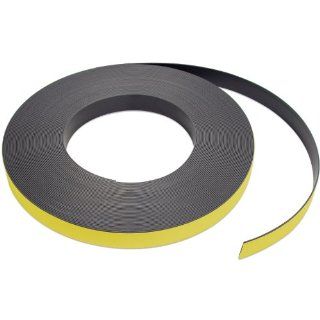 Flexible Magnet Strip with Yellow Vinyl Coating, 1/32" Thick, 2" Height, 50 Feet, 1 Roll: Industrial Flexible Magnets: Industrial & Scientific