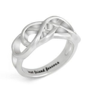 Friends Infinity Ring, Promise Ring Double Infinity Symbol Ring "Best Friend Forever" Engraved on Inside: Jewelry