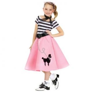 Soda Shop Sweetie 50's Pink Poodle Skirt Child Costume: Clothing