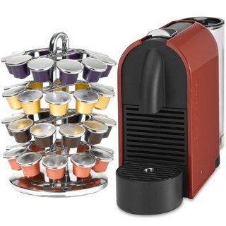 Nespresso U Pure Orange Espresso Machine with Bonus 40 Capsule Carousel: Kitchen & Dining