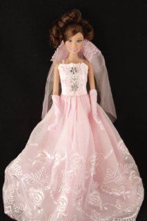 Pink Lace Barbie Sized Doll Dress: Toys & Games